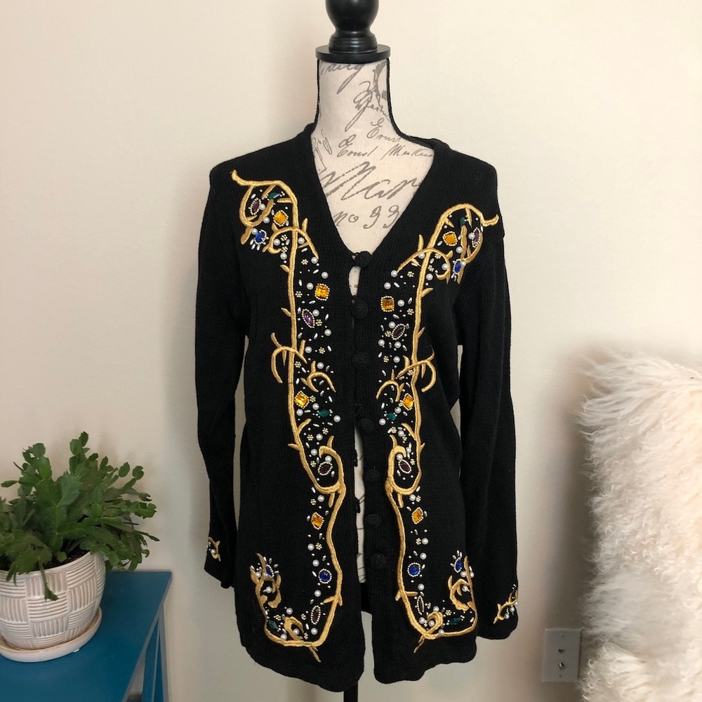 Vintage Victoria Jones Button up Sweater, Medium